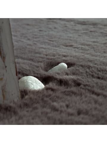 KADIMA DESIGN Hochflor Teppich Unifarben schmutzabweisend in Dunkelgrau