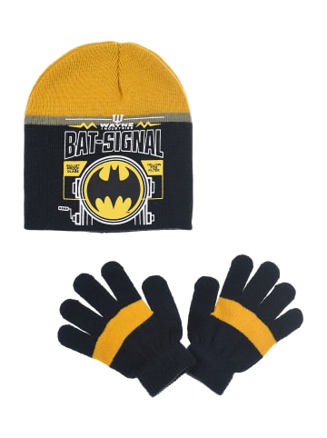 Batman 2tlg. Set: Wintermütze und Handschuhe in Gelb