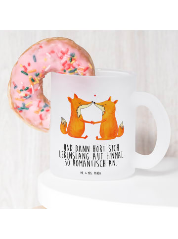 Mr. & Mrs. Panda Tee Tasse Füchse Liebe mit Spruch in Transparent