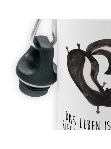 Mr. & Mrs. Panda Wasserflasche Stinktier Handstand mit Spruch in Weiß