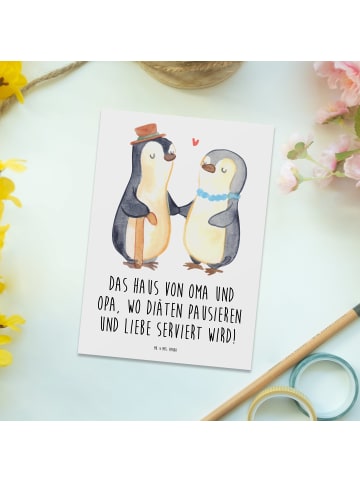 Mr. & Mrs. Panda Postkarte Großelternliebe mit Spruch in Weiß