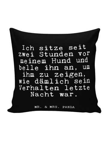 Mr. & Mrs. Panda Sofa Kissen Ich sitze seit zwei... mit Spruch in Schwarz