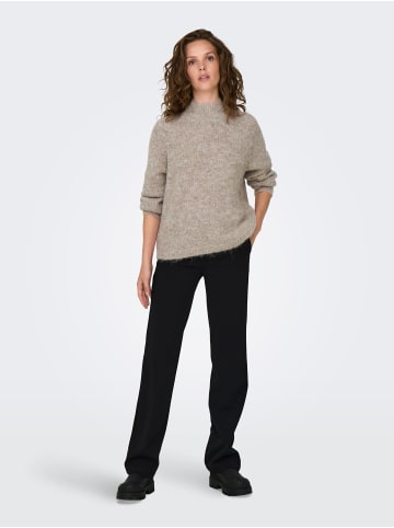 JACQUELINE de YONG Strickpullover Hoher Kragen Langarm in Grau-3