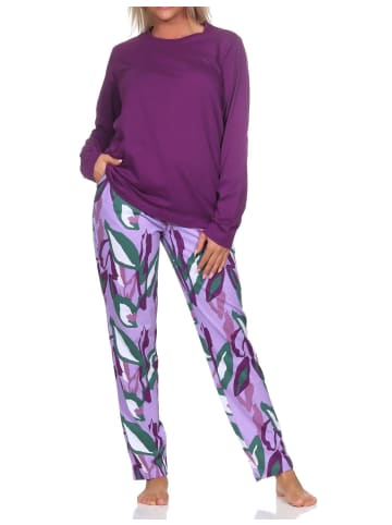 NORMANN Langarm Schlafanzug Pyjama - 84778 in lila
