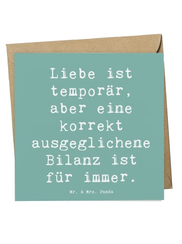 Mr. & Mrs. Panda Glückwunschkarte Buchhalter Weisheit mit Spruch in Meeresbrise