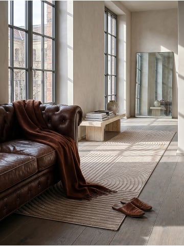 KADIMA DESIGN Läufer Geometrisch pflegeleicht Wohnzimmer Schlafzimmer Flur Esszimmer in Taupe