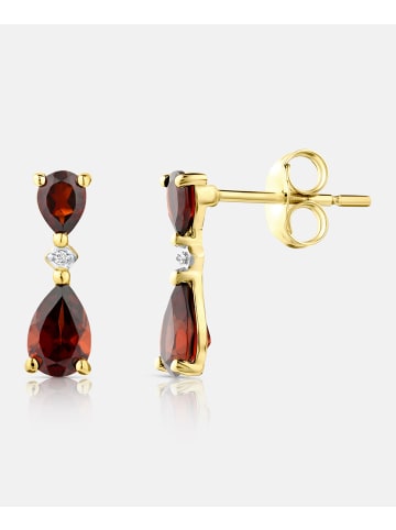 Diamant L'éternel Ohrhänger, mit Granat, 375 Gelbgold