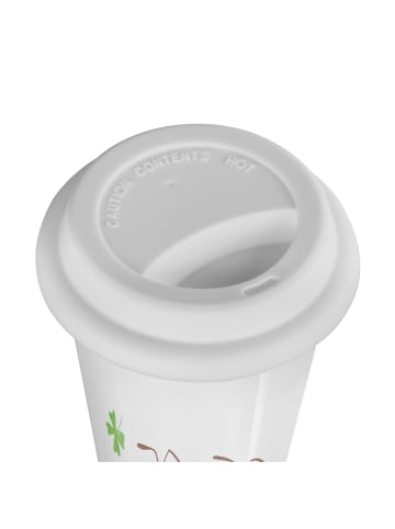 Mr. & Mrs. Panda To Go Becher Hummeln Kleeblatt mit Spruch in Weiß