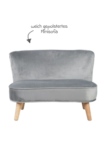 roba Kindersofa gepolster, mit Samtstoff in gray