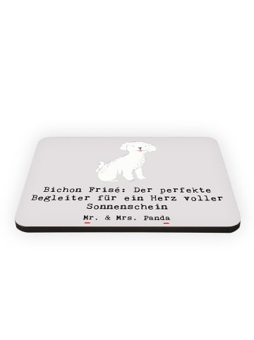 Mr. & Mrs. Panda whiteboardmagnet Bichon Frisé Freude mit Spruch in Grau Pastell