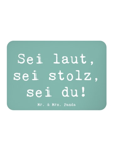 Mr. & Mrs. Panda Whiteboard Magnet Spruch Sei du Mutig mit Spruch in Meeresbrise