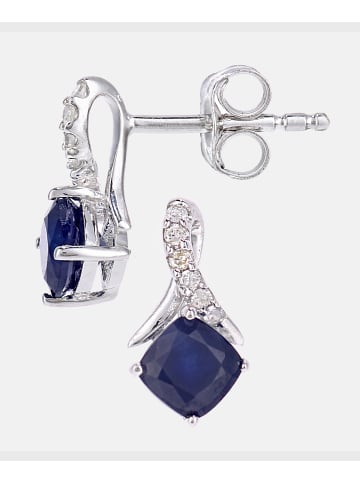 Diamant L'éternel Ohrringe aus 375 Weißgold mit 0.88 Karat Diamant mit Saphir