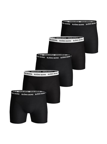 Björn Borg Boxershorts Solid Essential 5er Pack in schwarz