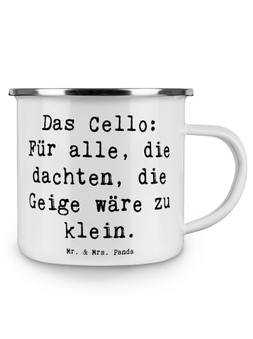 Mr. & Mrs. Panda Camping Emaille Tasse Spruch Zeichenllo Magie mit Sp... in Weiß