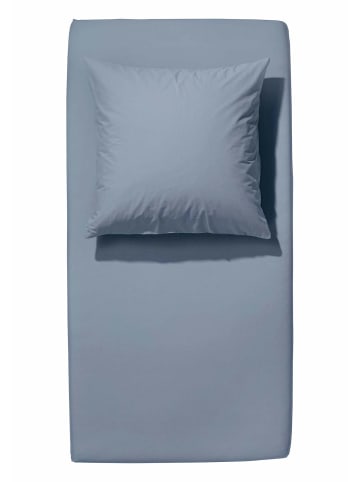 Hessnatur Satin Spannbettlaken in graublau