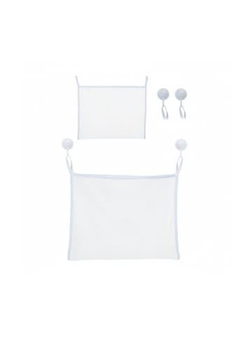 relaxdays 2 x Badespielzeug Aufbewahrung in Weiß - (B)45 x (H)35 cm