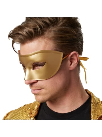 tectake Elegante Halbmaske in Einheitsgröße, gold