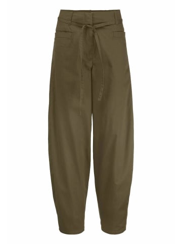 Hessnatur Hessnatur Gewebe Hose Barrel Leg aus Bio-Baumwolle mit Elasthan in goldoliv
