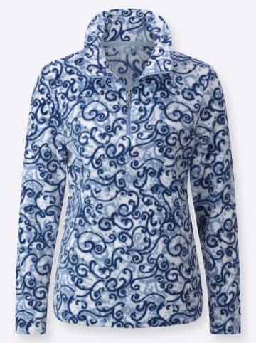 WITT WEIDEN Fleeceshirt in bleu-jeansblau-bedruckt