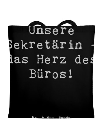 Mr. & Mrs. Panda Einkaufstasche Spruch Sekretärin Herz mit Spruch in Schwarz
