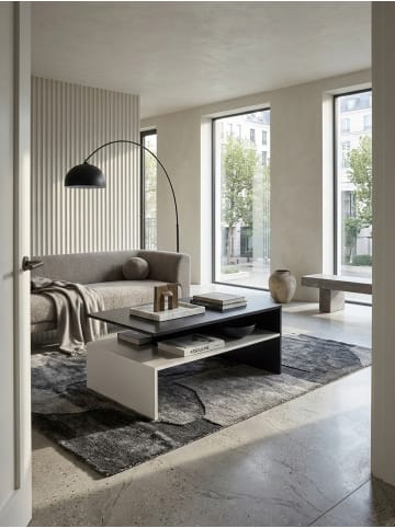 KADIMA DESIGN Wohnzimmertisch 90 x 43 x 60 cm mit Ablage Holz Schwarz / ,