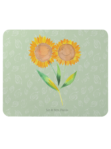 Mr. & Mrs. Panda Mauspad Blume Sonnenblume ohne Spruch in Blattgrün