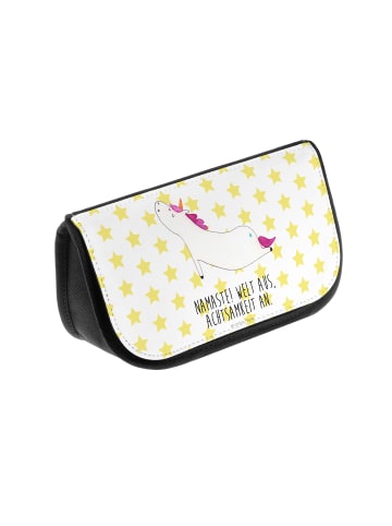 Mr. & Mrs. Panda Make-Up Tasche Einhorn Yoga mit Spruch in Weiß