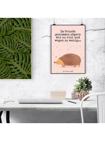 Mr. & Mrs. Panda Art Print Igel Herzen Design mit Spruch in Weiß