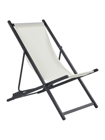 Beliani Gartenliege LOCRI II in Beige/Schwarz - (W) 60 x (H) 79 x (L) 95 cm