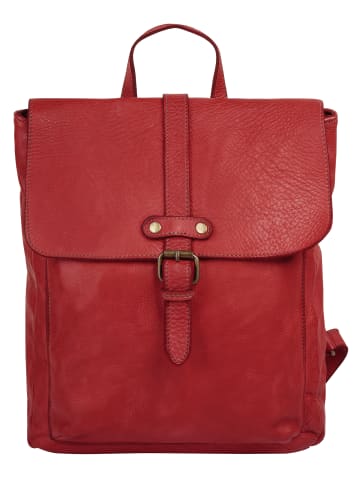 Samantha Look Rucksack echt Leder in rot