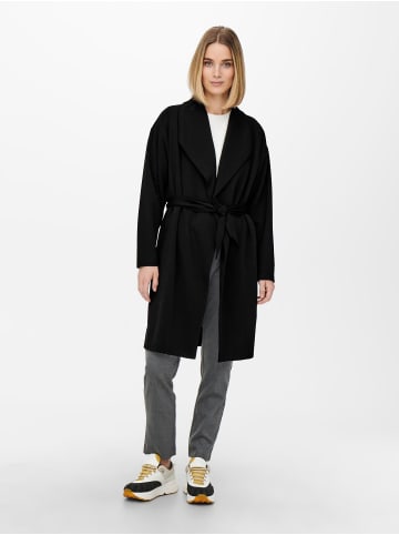JACQUELINE de YONG Dünner Wickel Mantel Business Übergangs Jacke JDYMEKKO in Schwarz
