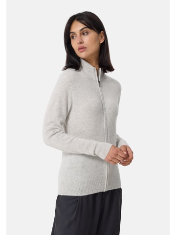 CASH-MERE.CH Cardigan mit Reissverschluss in Hellgrau melange