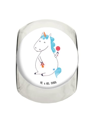 Mr. & Mrs. Panda glas für süßigkeiten Einhorn Baby ohne Spruch in Weiß