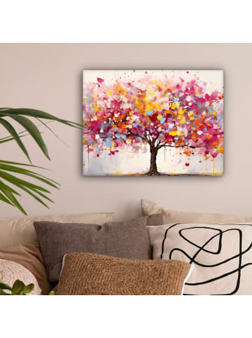OnlyWow Leinwand Bilder Farbiger Baum