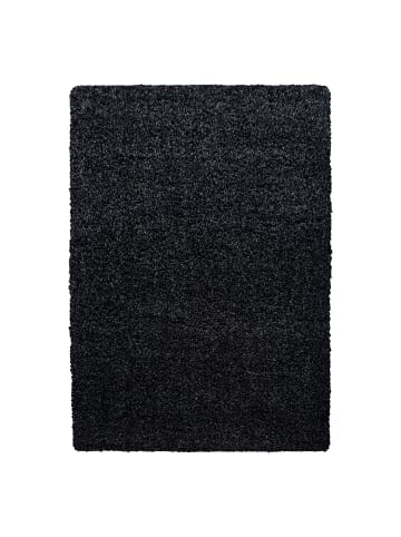 KADIMA DESIGN Teppich Hochflor Shaggy Waschbar Einfarbig RHEIN Strapazierfähig in Anthrazit