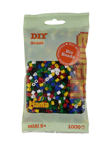 Hama Beutel mit 1000 Bio Midi-Bügelperlen Mix 198 - 6 Farben - ab 5 Jahren