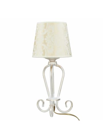 Licht-Erlebnisse Tischlampe Ø 20 x (H)45 cm in Shabby Gold Ecru glänzend