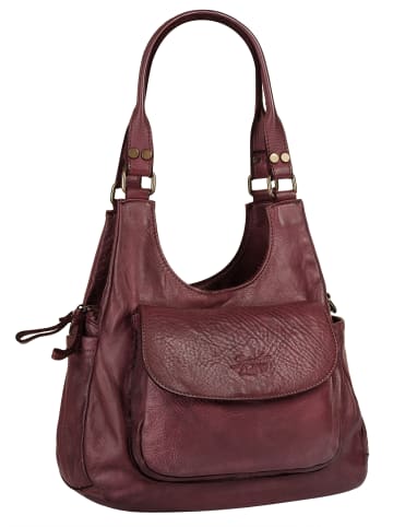 Samantha Look Umhängetasche echt Leder in bordeaux