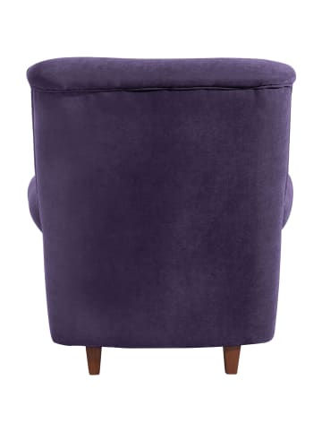 58 aufm Kessel HOCHLEHNSESSEL Katrin Bezug Veloursstoff Buche nussbaum dunkel / violett