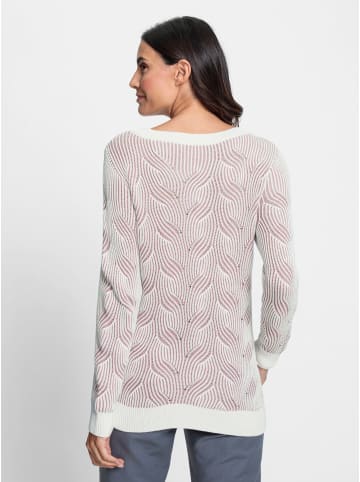 WITT WEIDEN Jacquard-Pullover in mauve-ecru-gemustert