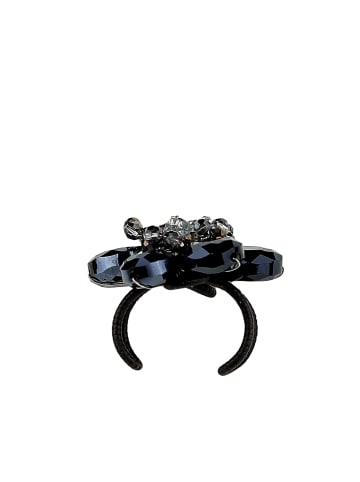collezione alessandro Ring " Strassblume " in schwarz