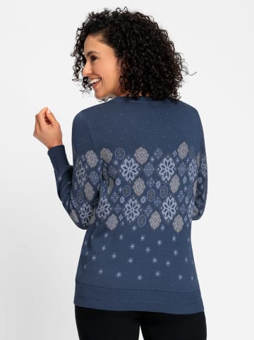 WITT WEIDEN Jacquard-Pullover in rauchblau-gemustert