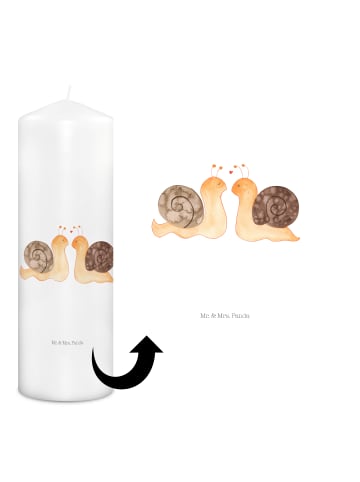 Mr. & Mrs. Panda Adventskerze Schnecken Liebe ohne Spruch in Weiß