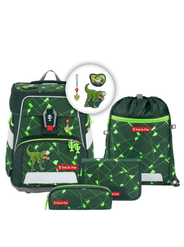 Step by Step Space Shine - Schulranzen Set 5tlg. (Shark Dexter) in Dino Night Tyro