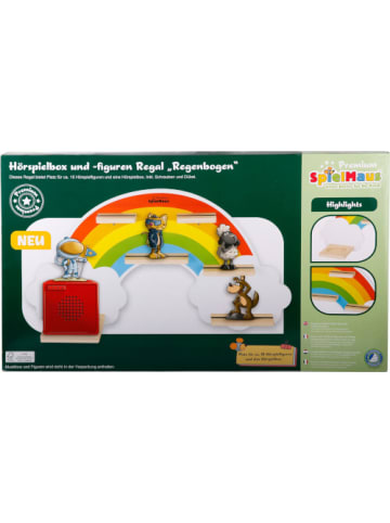 Spielmaus Holz Holz Hörspielbox und Figuren Regal ''Regenbogen''