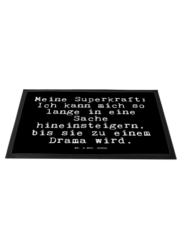 Mr. & Mrs. Panda Fussmatte Meine Superkraft: Ich kann... mit Spruch in Schwarz
