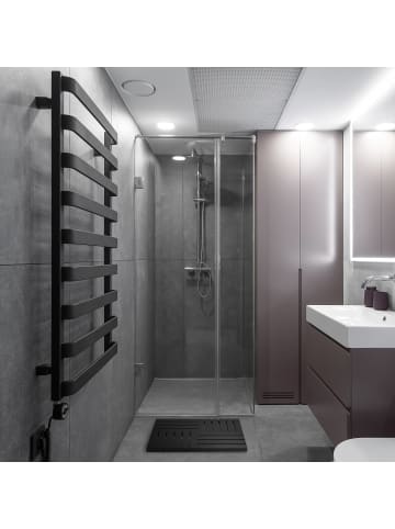 relaxdays Bambus Badematte in Schwarz - 61 x 40 cm