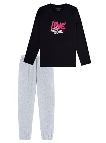 Schiesser Pyjama Nightwear in schwarz, grau