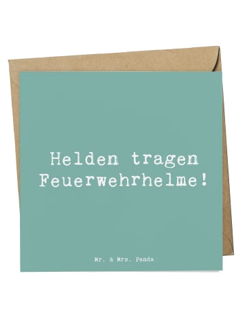 Mr. & Mrs. Panda Einladungskarte Spruch Feuerwehrmann Helden mit... in Meeresbrise