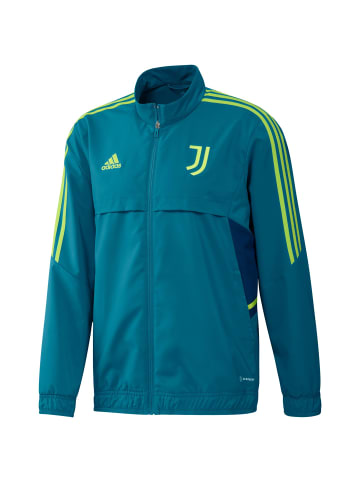 adidas Performance Trainingsjacke Juventus Turin Präsentationsjacke in blau / neongrün